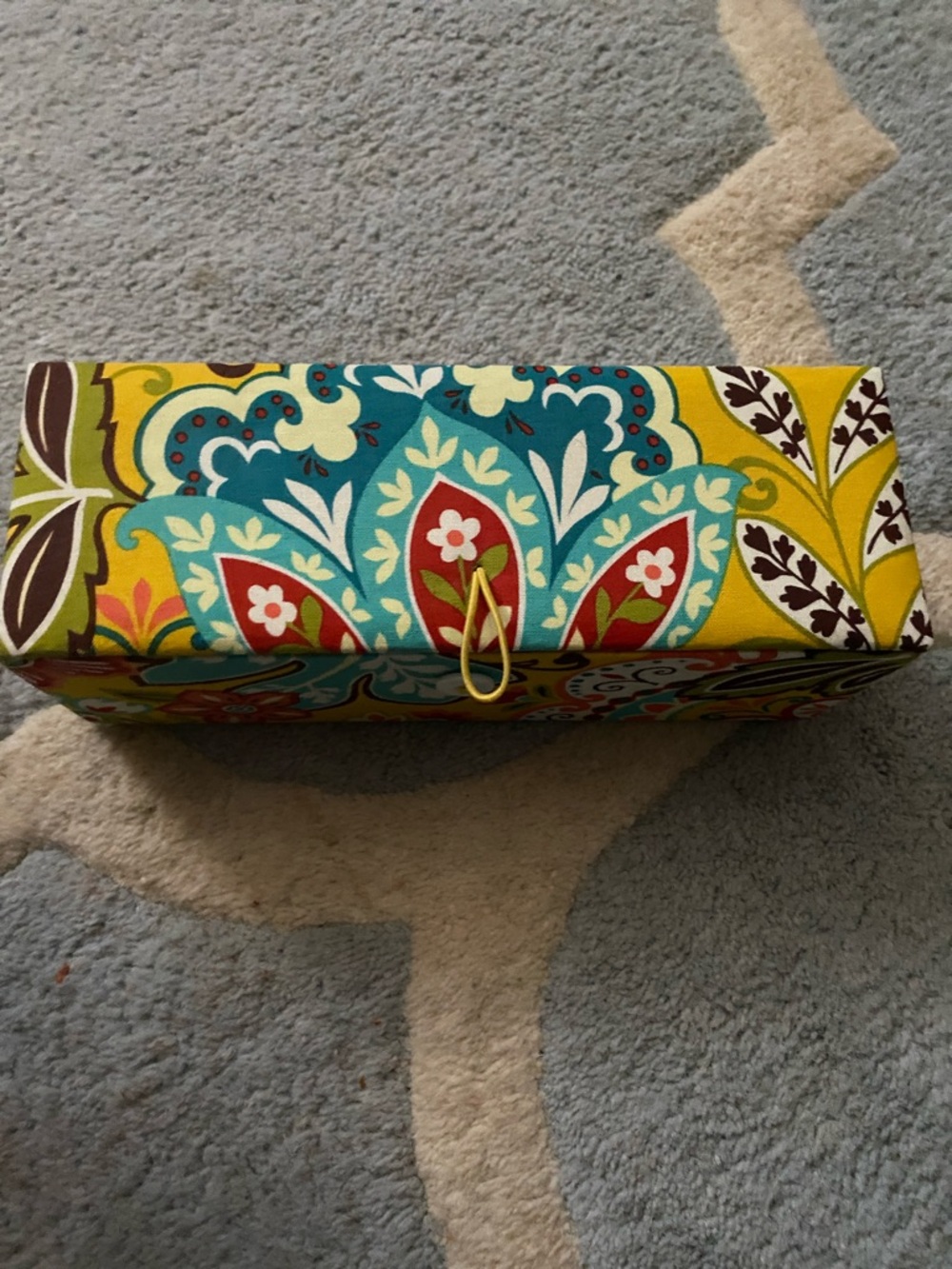 Vera Bradley Provencial  Floral Patterned Rectangular Box - Yellow, Teal, Red